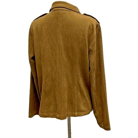 Style & Co Women's  Brown Faux Suede Moto Jacket Size Large - Picture 10 of 16